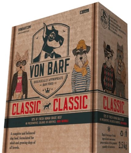Von Barf Classic – Marha menü 2.5kg (500g x 5db)