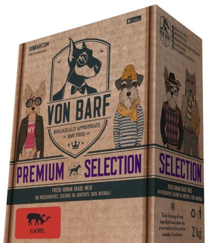 Von Barf Premium Selection Game - Vad menü, csont nélkül 2 Kg (250G X 8 db)