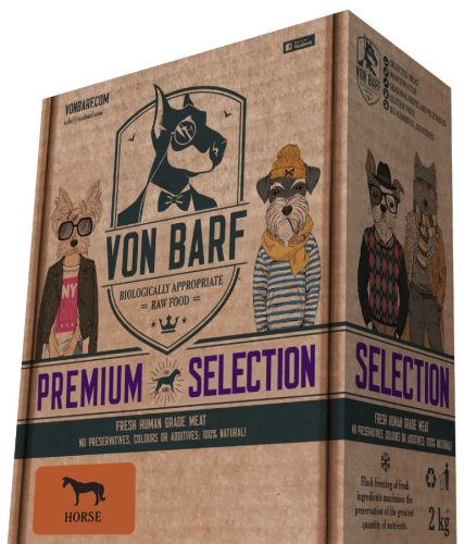 Von Barf Premium Selection Horse – Ló menü, csont nélkül 2kg (250g x 8db)