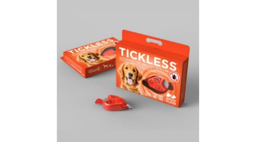Vegyszermentes ultrahangos kullancs- és bolhariasztó medál kutyáknak és macskáknak / narancs (Tickless)
