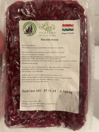 Macska menü 500 g (Livi's Green)