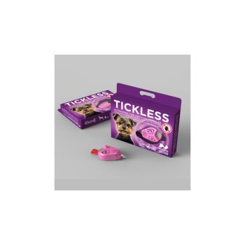   Vegyszermentes ultrahangos kullancs- és bolhariasztó medál kutyáknak és macskáknak / pink (Tickless)