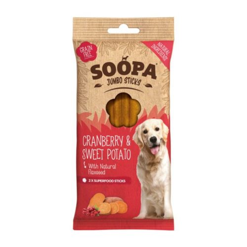 Vörösáfonya és Édesburgonya Jumbo Sticks 170 g (Soopa)