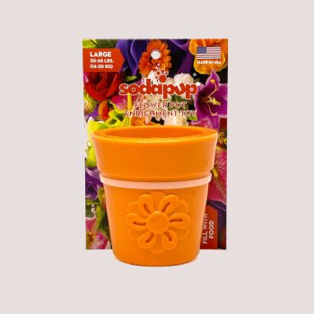   Nagy SodaPup virágcserép tartós gumi csemege adagoló és dúsító játék– narancssárga