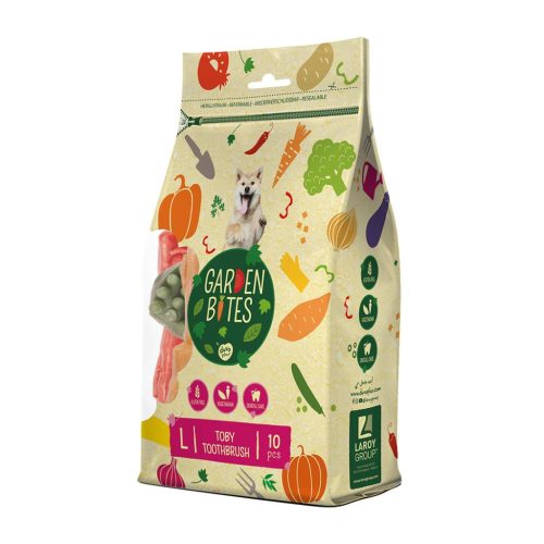 Zöldséges fogkefe formájú rágófalat "L méret" - 10 cm, 10 darab