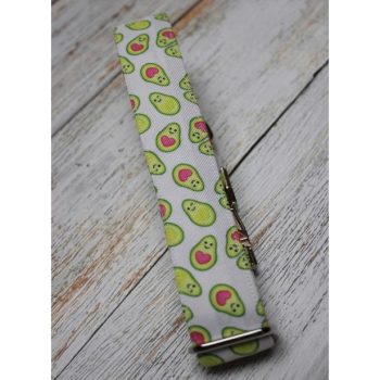   Avokádó mintás nyakörv 2.5 cm széles - M méret - (műanyag csattal)