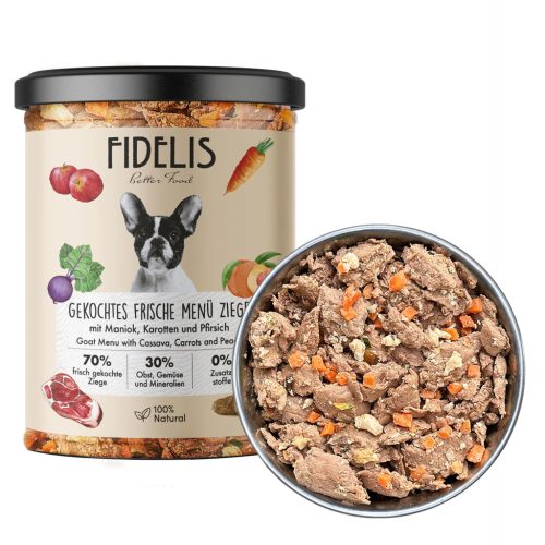 Fidelis főtt menü kecske, manióka, sárgarépa és őszibarack 800 g (SaNa)