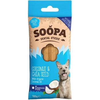Kókusz és Chia mag Dental Sticks 100 g (Soopa)