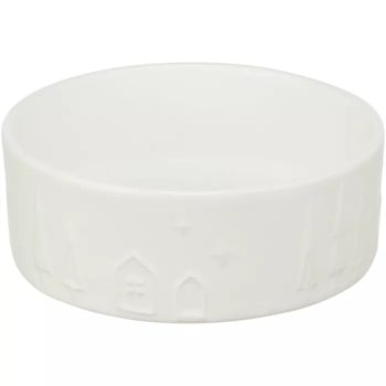 Karácsonyi mintás kerámia tál, 0.8 l/ 16 cm, fehér