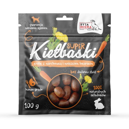 Apró kolbászkák - Nyúl - sárgarépával és pitypanggal 100 g (Syta Micha)