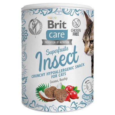Superfruits Rovarfehérjével készült jutalomfalat kifejezetten ételintoleranciával küzdő cicáknak 100 g (Brit Care )