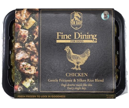 Von Barf Fine Dining Párolt Menü – Csirke & Rizs 400 g