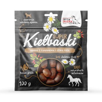   Apró kolbászkák - Ló - kamillával és csipkebogyóval 100 g (Syta Micha)