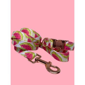   Dinnye mintás nyakörv 2 cm széles - S méret - (műanyag csattal)