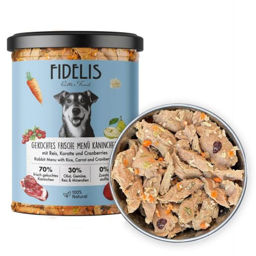 Fidelis főtt menü nyúl, rizs, sárgarépa és áfonya 800 g (SaNa)