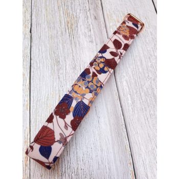   Nightfall leaves mintás nyakörv 2.5 cm széles L méret - (műanyag csattal)