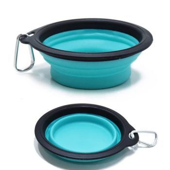 Hordozható, összecsukható kisállat tál utazáshoz