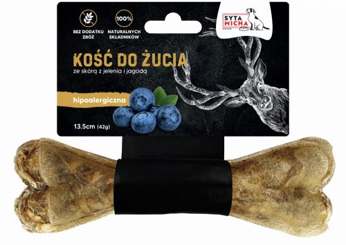 Rágócsont Szarvasbőrrel és Áfonyával 13.5 cm (Syta Micha)