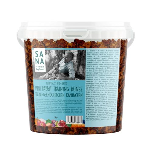 Mini Bones – Nyúlhús tréning- és jutalomfalat, 1kg (SANADOG)