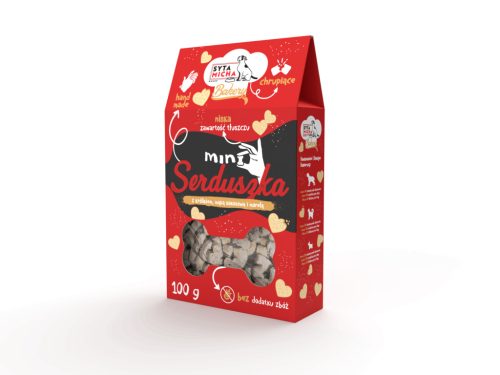Dog Bakery mini szívek - Nyúllal, Kókuszliszttel és Sárgabarackkal - 100 g (Syta Micha)