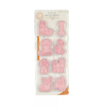 Kiszúró szett nyomdával, műanyag, kis kutya, 8db