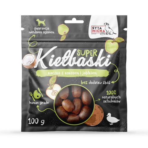 Apró kolbászkák - Kacsa - kókusszal és almával 100 g (Syta Micha)