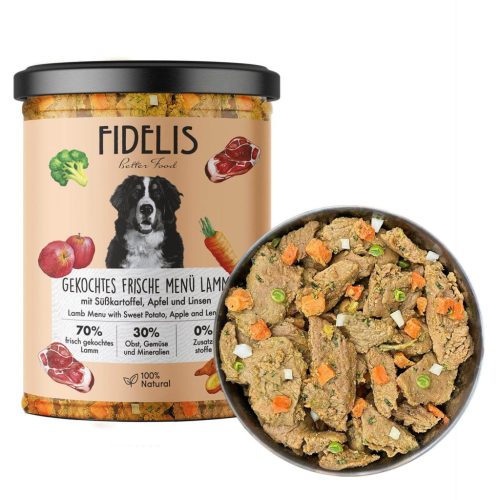 Fidelis főtt menü bárány, édesburgonya, alma és vöröslencse 800 g (SaNa)