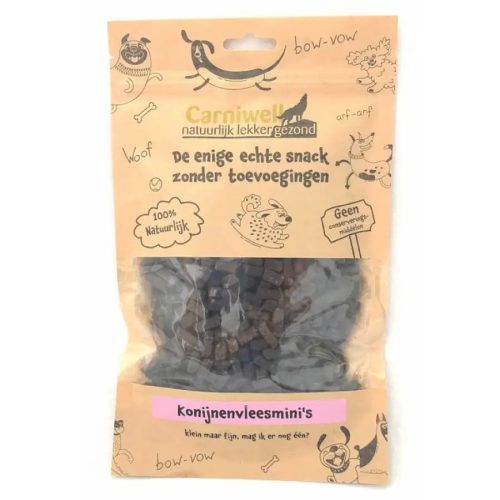 Tréning Nyúlhús Falatok (mini) – 100% természetes jutalomfalat kutyáknak - 200 g ( Carniwell)