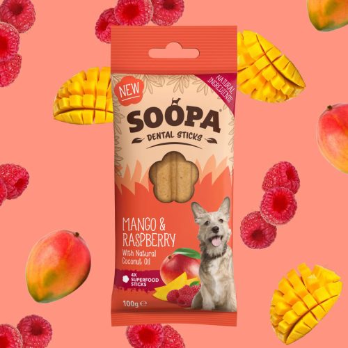 Mangó és Málna Dental Sticks 100 g (Soopa)