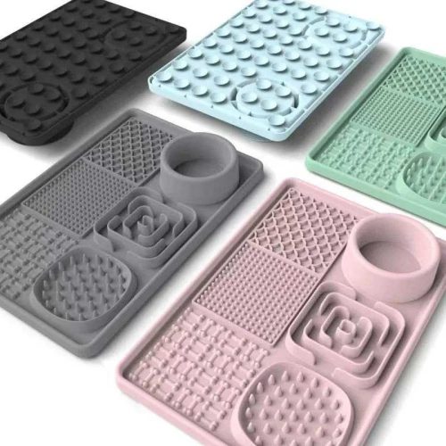 LickiMat snacklap - 6 az 1-ben - 30 x 20 cm (szürke)