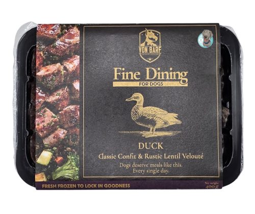 Von Barf Fine Dining Párolt Menü – Kacsa & Lencse 400 g